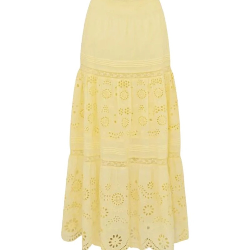 LoveShackFancy Sunny Yellow Maxi Skirt